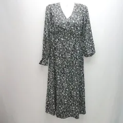◇ CHILLE チル 花柄 シック ウエストマーク 長袖 ロング ワンピース サイズF ブラック レディース E  【1305290003861】のサムネイル