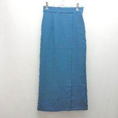 ◇ chacocloset チャコクローゼット 無地 ウエストゴム スリット ロング丈 フレア スカート サイズF ブルー系 レディース E 【1305290017813】