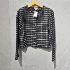 H&M チェック ツイード ジャケット ブラック