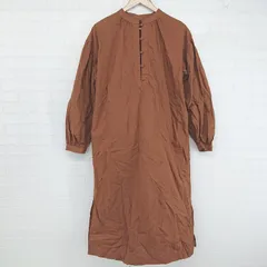 ◇ ITEMS URBAN RESEARCH 無地 カジュアル バンドカラー 長袖 膝下丈 ワンピース サイズF ブラウン系 レディース E  【1306050034750】のサムネイル