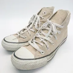 ◇ CONVERSE コンバース ラウンドトゥ ブランドロゴ プリント スニーカー サイズ5½ ベージュ レディース E  【1306050053935】のサムネイル