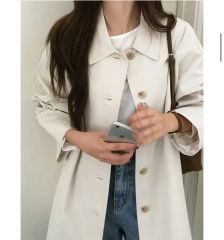 muguet rose midi trench coat dark beige - メルカリ