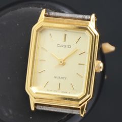 S86 CASIO 腕時計 ペアウォッチ レッドレザーベルト - メルカリ