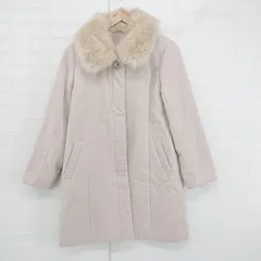 ◇ MAJESTIC LEGON マジェスティックレゴン フェイクファー ビジュー 長袖 コート サイズM ベージュ レディース P  【1306120008643】のサムネイル