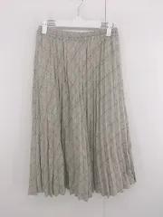 ◇ Lugnoncure ルノンキュール チェック ロング プリーツ スカート サイズF ベージュ グレージュ グレー系 レディース P  【1306120018123】のサムネイル
