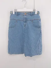 ◇ franche lippee フランシュリッペ カジュアル タック デニム 膝丈 台形 スカート サイズS ブルー系 レディース P  【1306120018024】のサムネイル