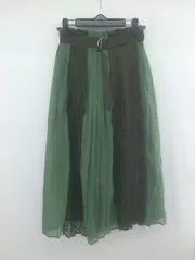 ◇ PAGEBOY ページボーイ ALICIA 切替 レース ロング プリーツ スカート サイズF グリーン系 レディース P  【1306120022519】のサムネイル