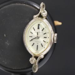 M*ｉ様 SWISS 15JELES　手巻き時計 シルバー　マーカサイト　マルカ M*i様 SWISS 15JELES 手巻き時計 シルバー マーカサイト マルカ