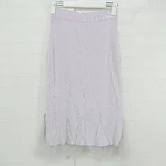 ◇ ROYAL PARTY オーガンジー ウエストゴム 膝下丈 タイト ニット スカート サイズF パープル レディース P  【1306120025367】のサムネイル