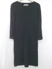 ◇ Roomy's ルーミーズ 長袖 膝下丈 ニット ワンピース サイズF ブラック レディース P  【1306140002270】のサムネイル