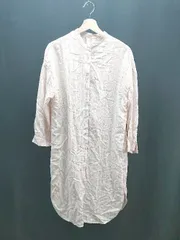 ◇ COLLAGE GALLARDAGALANTE 薄手 スリット バンドカラー 長袖 ロング丈 シャツワンピース サイズF ピンク系 レディース E  【1306140018783】のサムネイル