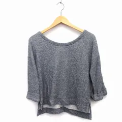 アーバンリサーチ URBAN RESEARCH ニット トレーナー カットソー 七分袖 丸首 ショート丈 コットン 綿 総柄 サイドスリット 厚手 ONE グレー 灰 /HT3