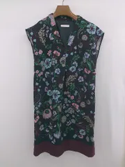 ◇ AG by aquagirl Vネック 花柄 オトナ女子 ノースリーブ ミニ ワンピース サイズM ネイビー マルチ レディース P  【1306160007095】のサムネイル