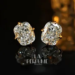 4ct ラディアントカット 人工高炭素ダイヤモンド キラキラ 1粒 ピアス