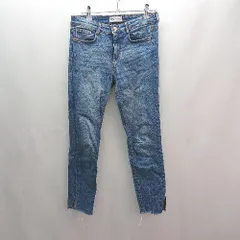 ◇ ZARA ザラ 切りっぱなし ストレッチ ステッチ シンプル オシャレ デニムパンツ サイズ28 ブルー系 レディース E  【1306190010645】