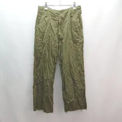 ◇ Kastane カスタネ パッチ 腰紐調節 薄手 シンプル オシャレ 切りっぱなし カーゴパンツ サイズF グリーン レディース E  【1306190010133】のサムネイル