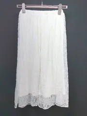 ◇ PAGEBOY ページボーイ 総レース 可愛い 大人 ロング フレア スカート サイズF ホワイト レディース E  【1306190009274】