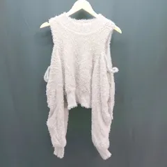 ◇ niceclaup ナイスクラップ 肩開き 毛皮 冬物 ガーリー 長袖 ニット サイズF ピンク系 レディース E  【1306190013769】のサムネイル