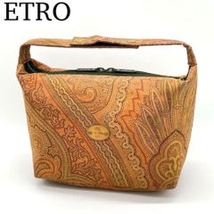 ETRO ハンドバッグ ターンロック ペイズリー ブラウン ピンク - メルカリ