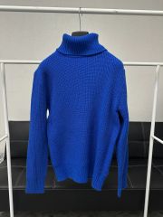 美品クリーニング済】CRUCIANIミドルゲージ編みロイヤルブルーセーター 
