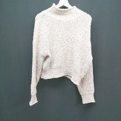 ◇ １awgy ハイネック 丈短め カジュアル 大人 ラフ 長袖 ニット サイズF ベージュ レディース E 【1306190017880】