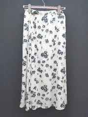 ◇ coen コーエン 花柄 上品 ウエストゴム ゆったり ロング フレアー スカート サイズM ホワイト レディース E  【1306190029319】のサムネイル