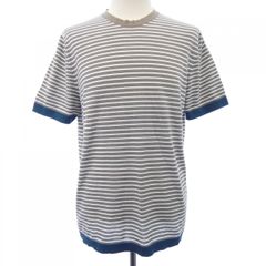 24364✨エルメス サマーニット Tシャツ ライン入り 綿100% L - メルカリ