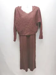 ◇ AZUL BY MOUSSY リブ素材 綺麗め 上品 大人っぽい シンプル ワンピース ニット サイズS ブラウン レディース E  【1306190032142】のサムネイル