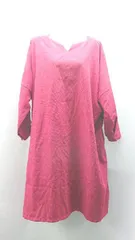 ◇ merlot カジュアル シンプル 体型カバー 目立つ 長袖 膝丈 ワンピース サイズ＃2 レッド レディース E  【1306190037147】のサムネイル