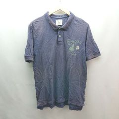 ◇ TAILGATE CLOTHING CO カジュアル 古着感 プリント ラフ感 夏 半袖 ポロシャツ サイズL パープル メンズ E 【1306190036751】