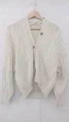 ◇ ROPE PICNIC ロペピクニック ケーブルニット シンプル 定番 長袖 カーディガン サイズ 40 アイボリー レディース E  【1306210009895】