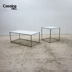 ◆Cassina◆ カッシーナ ILE イル ガラス センターテーブル＆サイドテーブル 2点セット ピエロ・リッソーニ LIVING DIVANIのサムネイル