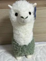 (新品) アルパカ ぬいぐるみ (白/緑)