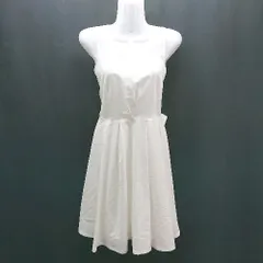 ◇ dazzlin ダズリン レース バックジップ プリーツ 裏地 ノースリーブ 膝丈 ワンピース サイズM ホワイト レディース E  【1306260038067】のサムネイル