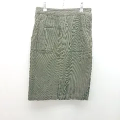 ◇ BABYLONE バビロン コーデュロイ スリット 秋冬コーデ ひざ丈 タイト スカート サイズ36 カーキ レディース E  【1306260044501】のサムネイル