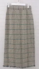 ◇ natural couture チェック フリンジ バックゴム ロング タイト スカート ベージュ系 マルチ レディース P  【1307040010440】のサムネイル