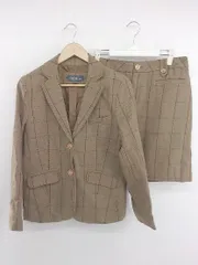 ◇ Eddie Bauer 格子柄 2B 膝丈 シングル ジャケット スカート セットアップ サイズP8 ベージュ系 レディース P  【1307040011522】のサムネイル