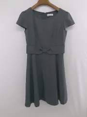 ◇ Feroux フェルゥ セレモニー リボン シンプル 無地 半袖 ミニ ワンピース サイズ2 グレー系 レディース P  【1307040023631】のサムネイル