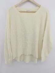 ◇ AZUL BY MOUSSY ワッフル カジュアル ラフ感 長袖 カットソー トレーナー サイズM アイボリー レディース P  【1307040032541】のサムネイル