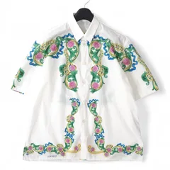 ☆ヴェルサーチ VERSACE ヴェルサーチェ フローラル ショート スリーブ シャツ 41 ホワイト メンズ 正規品 5-ZE048のサムネイル