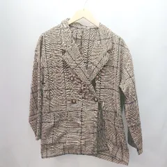 ◇ Shelly island チェック柄 カジュアル オーバーサイズ 長袖 テーラードジャケット サイズM ブラウン レディース E  【1307040083772】のサムネイル