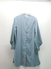 ◇ Girly Doll カジュアル スウェード シンプル シャツ 長袖 ロング丈 ワンピース サイズL ダルブルー レディース E  【1307120010384】のサムネイル