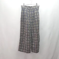 ◇ CHILD WOMAN ウエストゴム ツータック チェック柄 起毛 裏地 シンプル オシャレ パンツ サイズF グレー レディース E  【1307120012548】