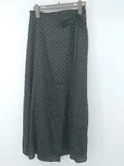 ◇ PAGEBOY ALICIA 大人女子 総柄 バックゴム ロング フレア スカート サイズF ブラック グレー ホワイト系 レディース P  【1307150018879】