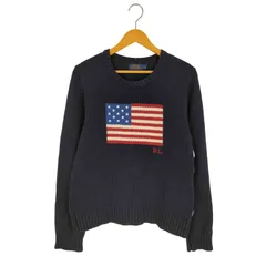 ポロラルフローレン POLO RALPH LAUREN USA製 現行タグ 星条旗 コットンニット メンズ import：L 