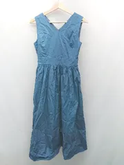 ◇ Rouge vif Vネック サイドジップ 裏地 シンプル ノースリーブ ロング丈 ワンピース サイズ36 ブルー レディース E  【1307210010966】のサムネイル