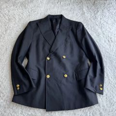 希少✨ HERMES ダブルブレスト 黒 テーラードジャケット 紺ブレ - メルカリ