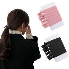 新品 跡がつかないヘアゴム 12本セット 髪ゴム 韓国風 2色 ヘアゴムおしゃれ シンプル 無地 太め 元気 高弾性 ヘアアクセサリー スポーツ 日常 通勤 通学用 男女兼用（ブラック＆ピンク）
