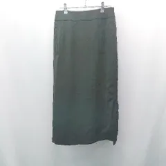 ◇ allureville 起毛 スリット バックジップ 裏地 薄手 シンプル 膝丈 タイト スカート サイズ2 ブラック レディース E  【1307210043711】のサムネイル