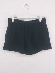 ◇ ADAM ET ROPE' アダムエロペ ウール混 タック ショート パンツ サイズ36 ブラック ネイビー系 レディース E  【1307250038661】のサムネイル